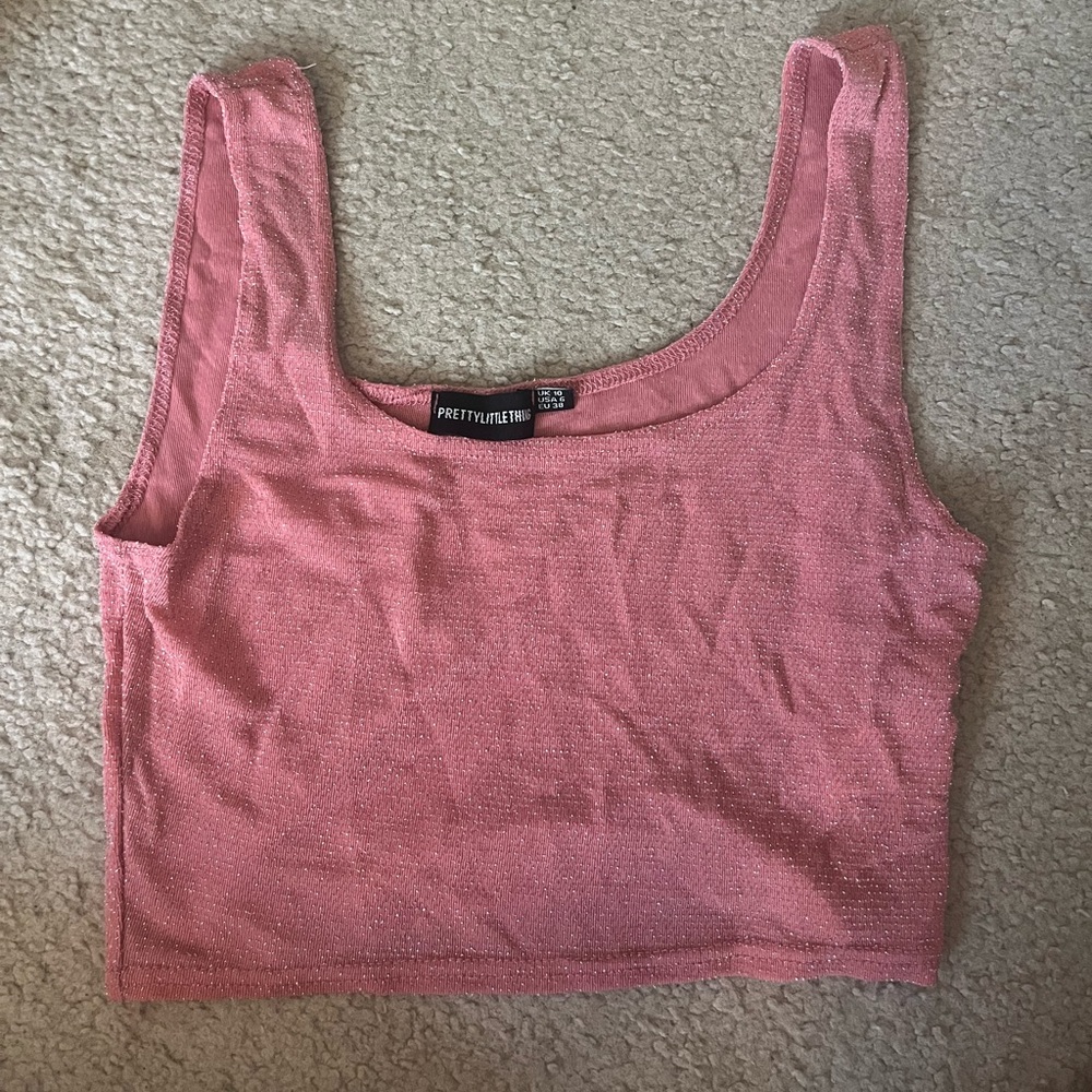 Sparkly pink tank top